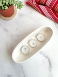Natural White Oval Candle Vessel
