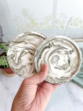 Moss Green Marbled Coasters – Set of 2