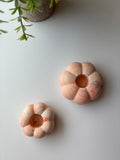 Orange Marbled Pumpkin Candle Holder - Set of 2