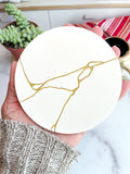 White & Gold Kintsugi-Inspired Coasters-Set of 2