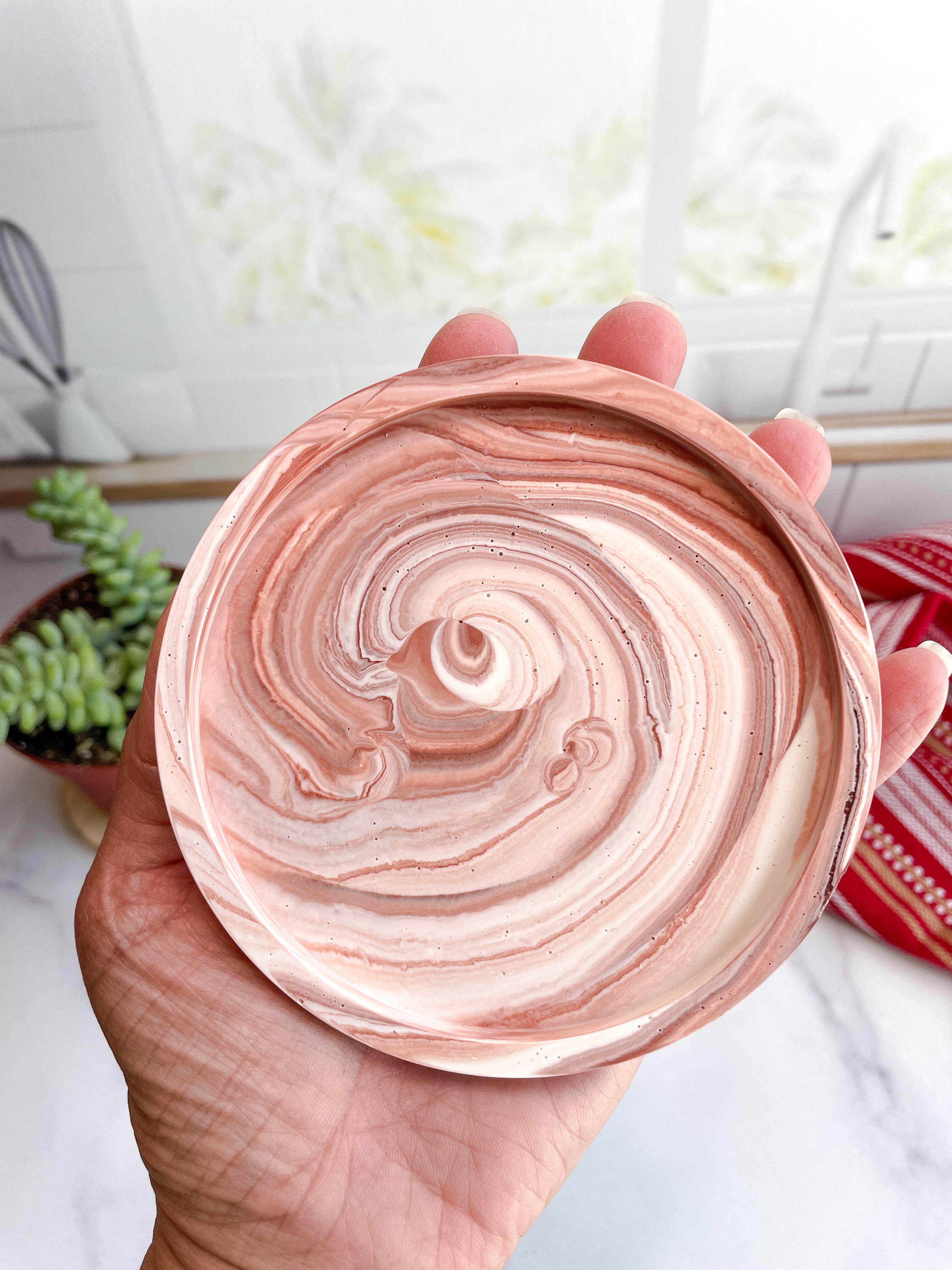Terracotta Marbled Coasters-Set of 2