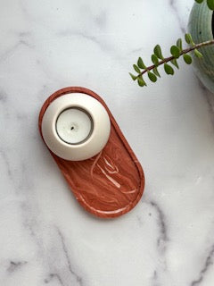 Marbled Terracotta Oval Trinket Tray – Designed Stone Collection