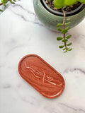 Marbled Terracotta Oval Trinket Tray – Designed Stone Collection