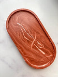 Marbled Terracotta Oval Trinket Tray – Designed Stone Collection