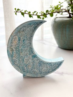 Blue Crescent Moon Tabletop Décor – Seasonal Collection