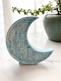 Blue Crescent Moon Tabletop Décor – Seasonal Collection