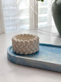 Small White Stone Nautical Tealight Holder- Quiet Stone Collection