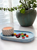 Small White Stone Nautical Tealight Holder- Quiet Stone Collection