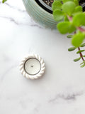 Small White Stone Nautical Tealight Holder- Quiet Stone Collection