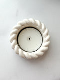 Small White Stone Nautical Tealight Holder- Quiet Stone Collection