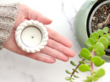 Small White Stone Nautical Tealight Holder- Quiet Stone Collection