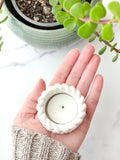 Small White Stone Nautical Tealight Holder- Quiet Stone Collection