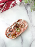 Terracotta Marble Oval Trinket Tray - Catchall Dish
