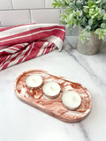 Terracotta Marble Oval Trinket Tray - Catchall Dish