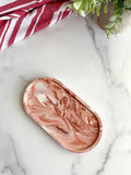 Terracotta Marble Oval Trinket Tray - Catchall Dish