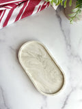 Green Marbled Oval Trinket Tray - Catchall Dish