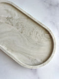 Green Marbled Oval Trinket Tray - Catchall Dish