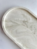 Green Marbled Oval Trinket Tray - Catchall Dish