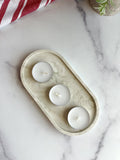 Green Marbled Oval Trinket Tray - Catchall Dish