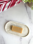 Green Marbled Oval Trinket Tray - Catchall Dish