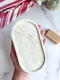 Green Marbled Oval Trinket Tray - Catchall Dish