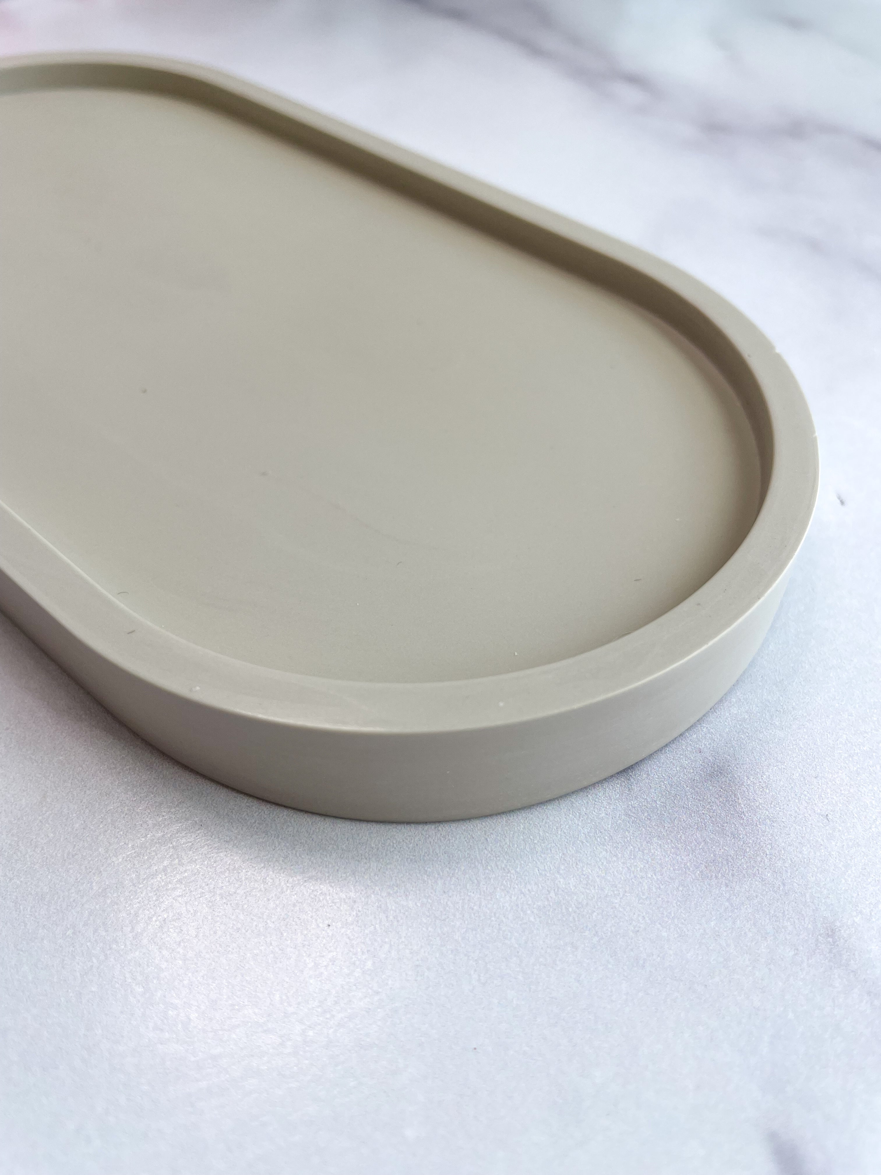 Sage Green Oval Trinket Tray - Catchall Dish