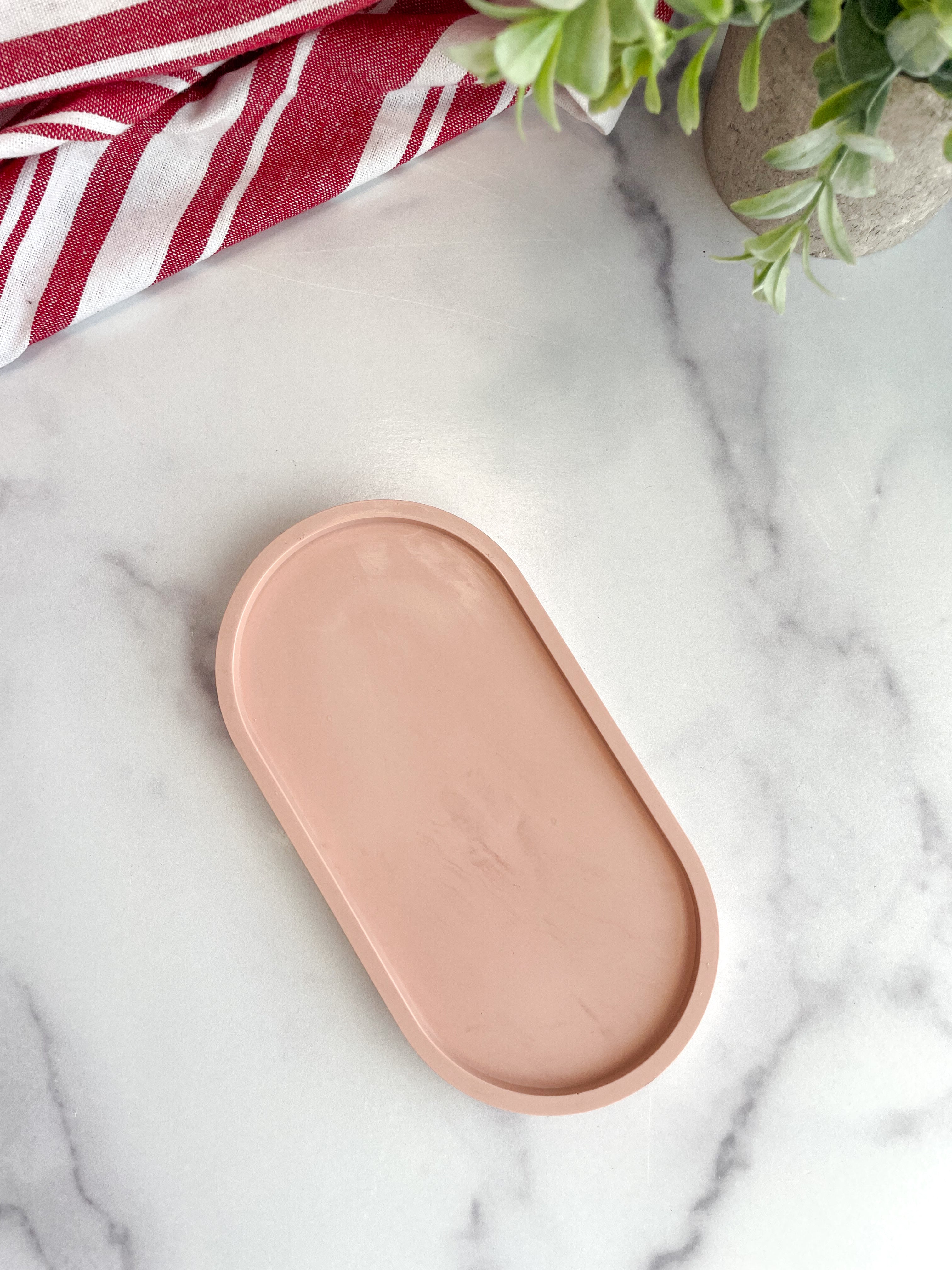 Pink Oval Trinket Tray - Catchall Dish