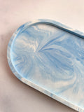 Blue Marbled Oval Trinket Tray – Catchall Dish