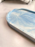 Blue Marbled Oval Trinket Tray – Catchall Dish