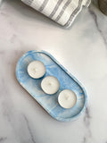 Blue Marbled Oval Trinket Tray – Catchall Dish