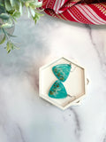 White Hexagon Stone Coasters – Set of 2