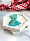 White Hexagon Stone Coasters – Set of 2