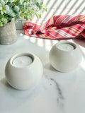 Natural White Stone Tealight Holders – Set of 2