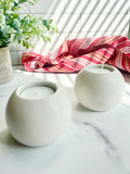Natural White Stone Tealight Holders – Set of 2