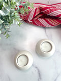 Natural White Stone Tealight Holders – Set of 2
