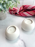 Natural White Stone Tealight Holders – Set of 2