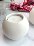 Natural White Stone Tealight Holders – Set of 2