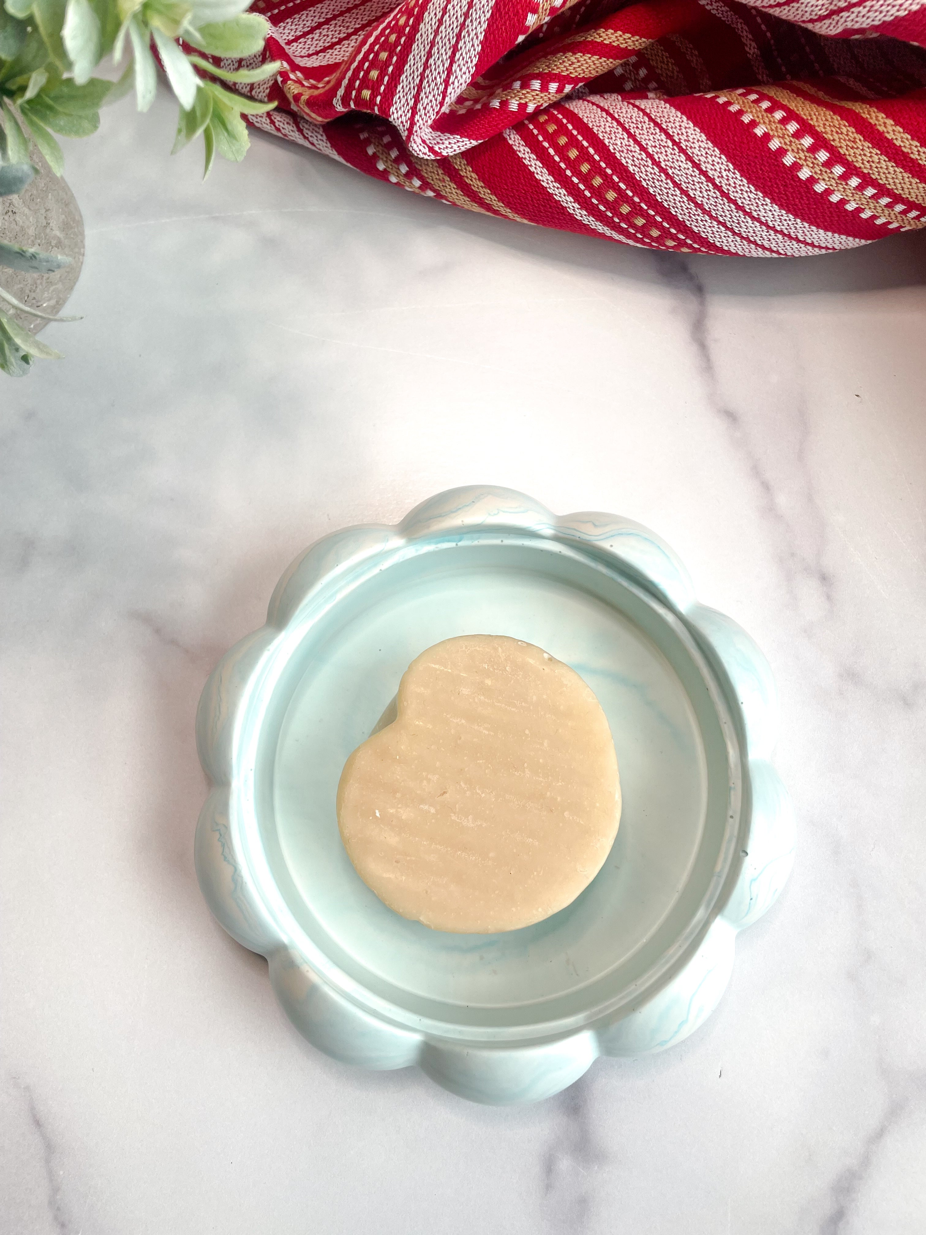 Powder Blue Marbled Bubble Ring Dish