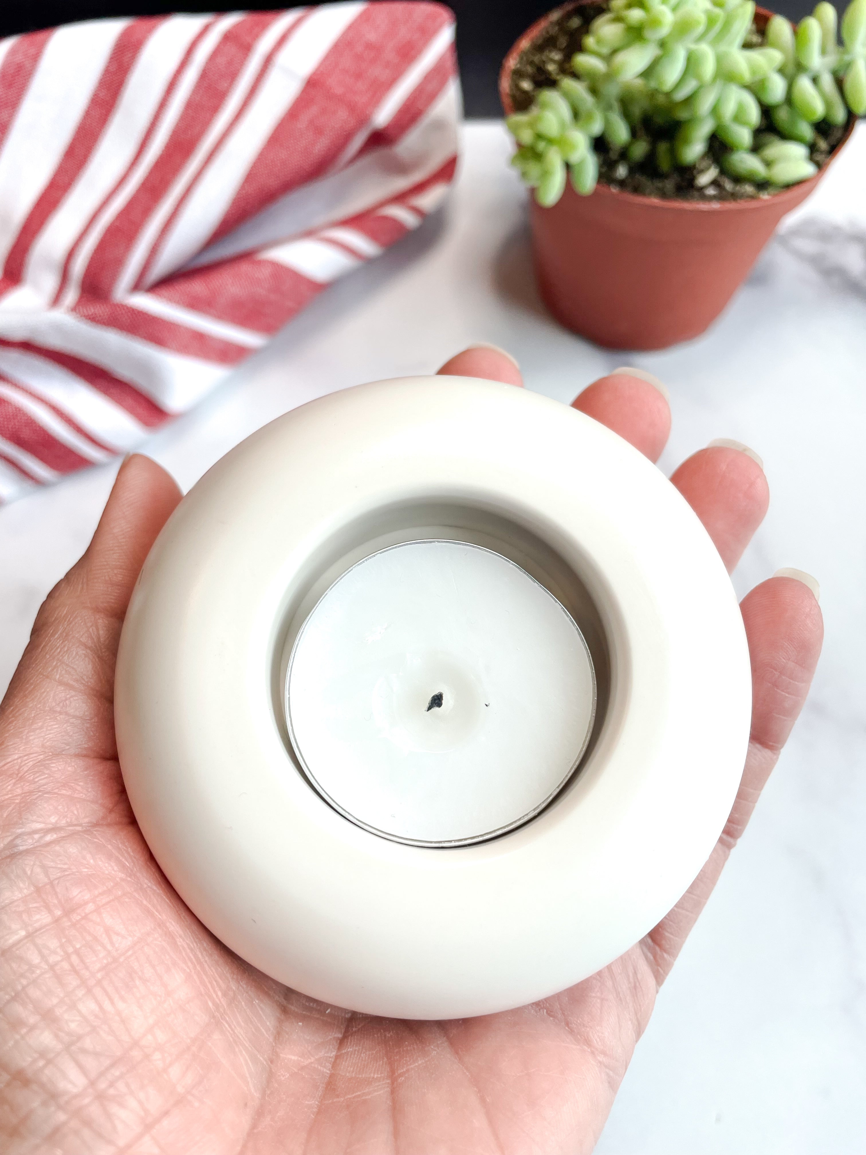 Natural White Stone Tealight Holders (Set of 2)