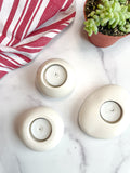 Natural White Stone Tealight Holders (Set of 2)