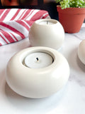 Natural White Stone Tealight Holders (Set of 2)