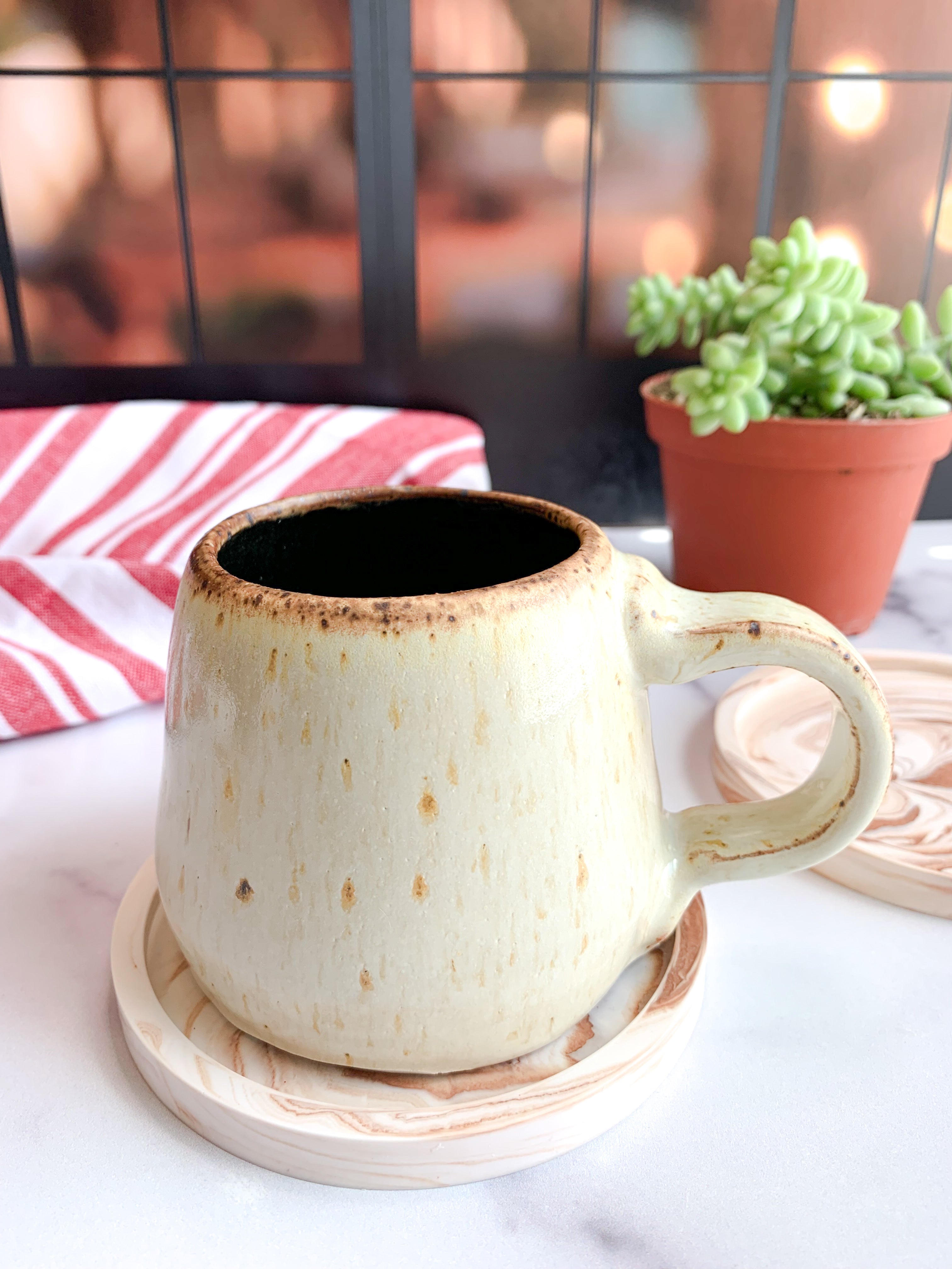 Coffee Marble Stone Coasters – Set of 2
