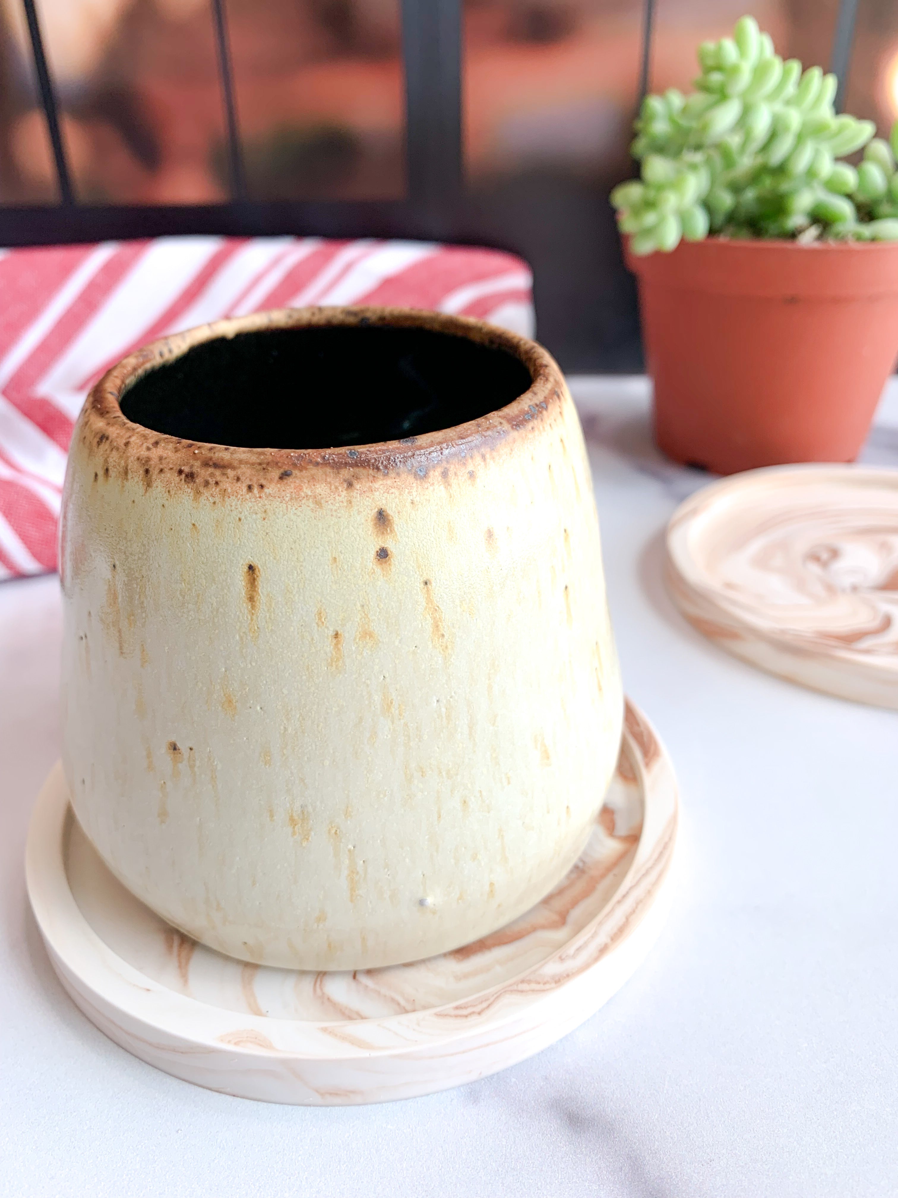 Coffee Marble Stone Coasters – Set of 2