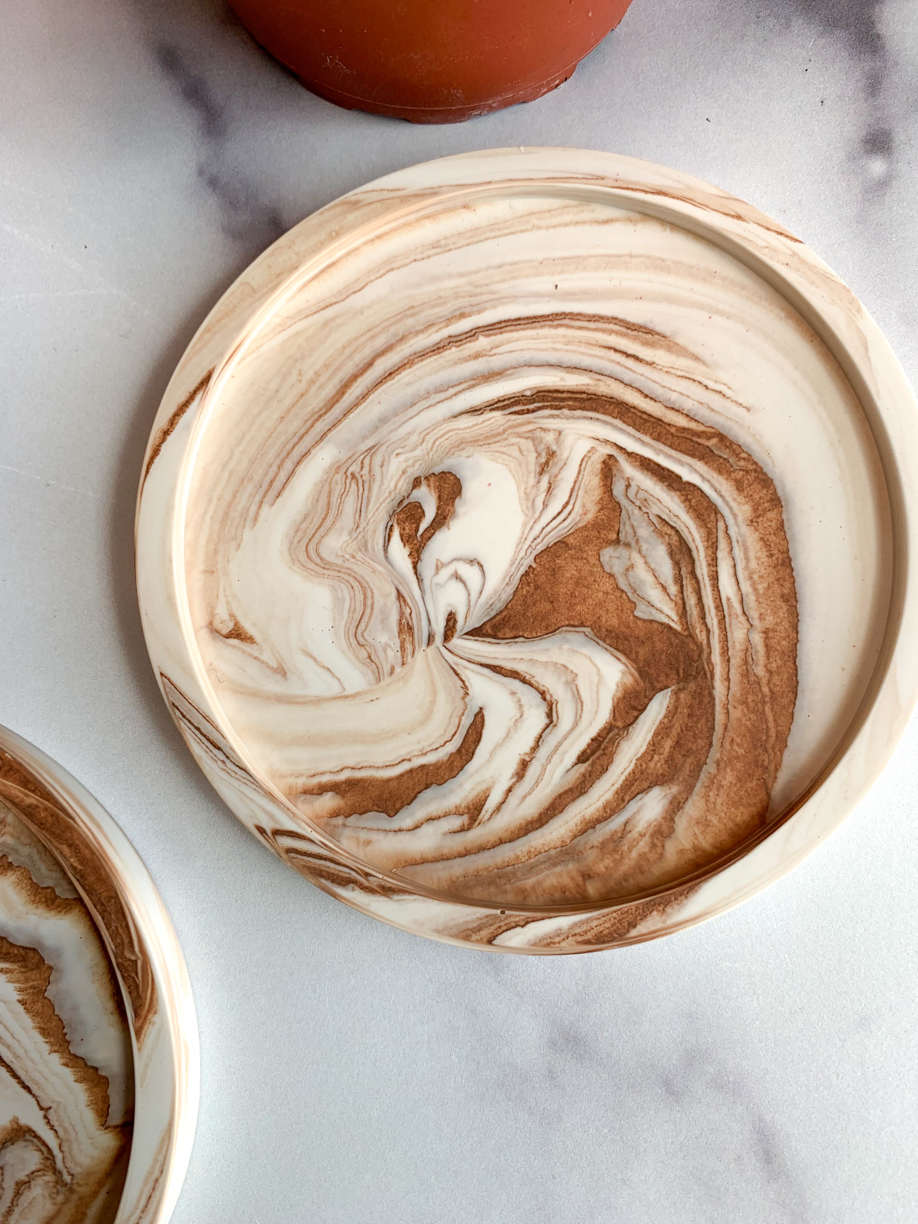 Coffee Marble Stone Coasters – Set of 2