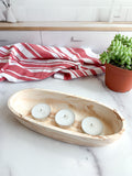 Coffee-Marbled Stone Candle Vessel