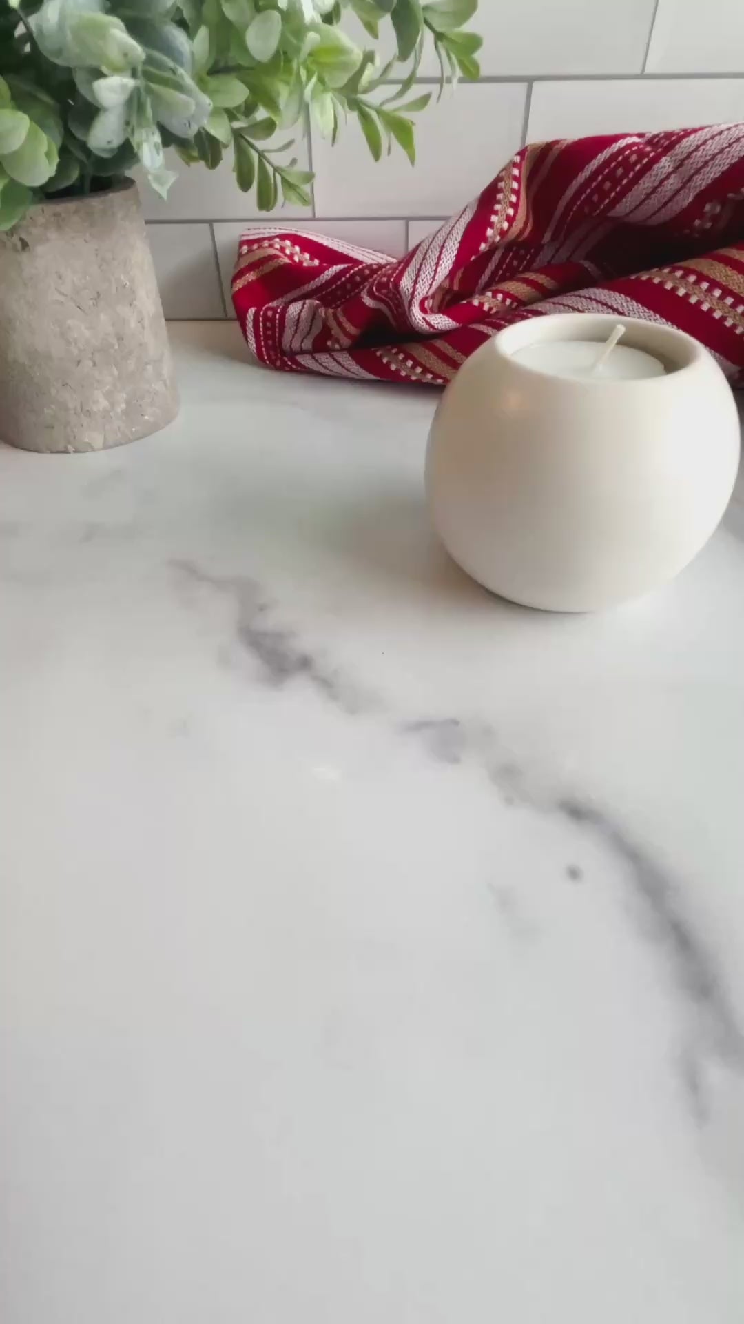 Natural White Stone Tealight Holders – Set of 2