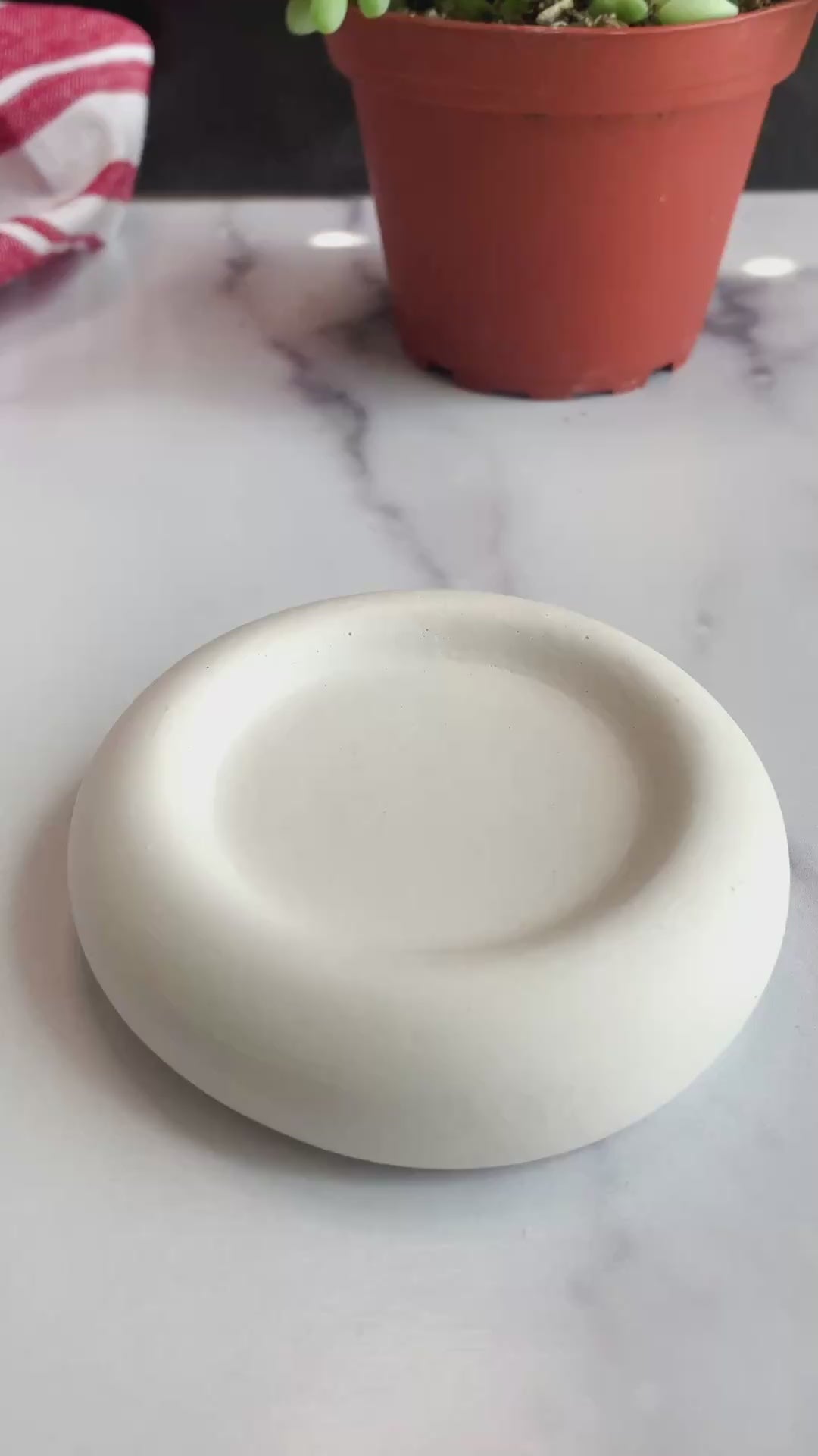 Coffee Marbled Stone Ring Dish
