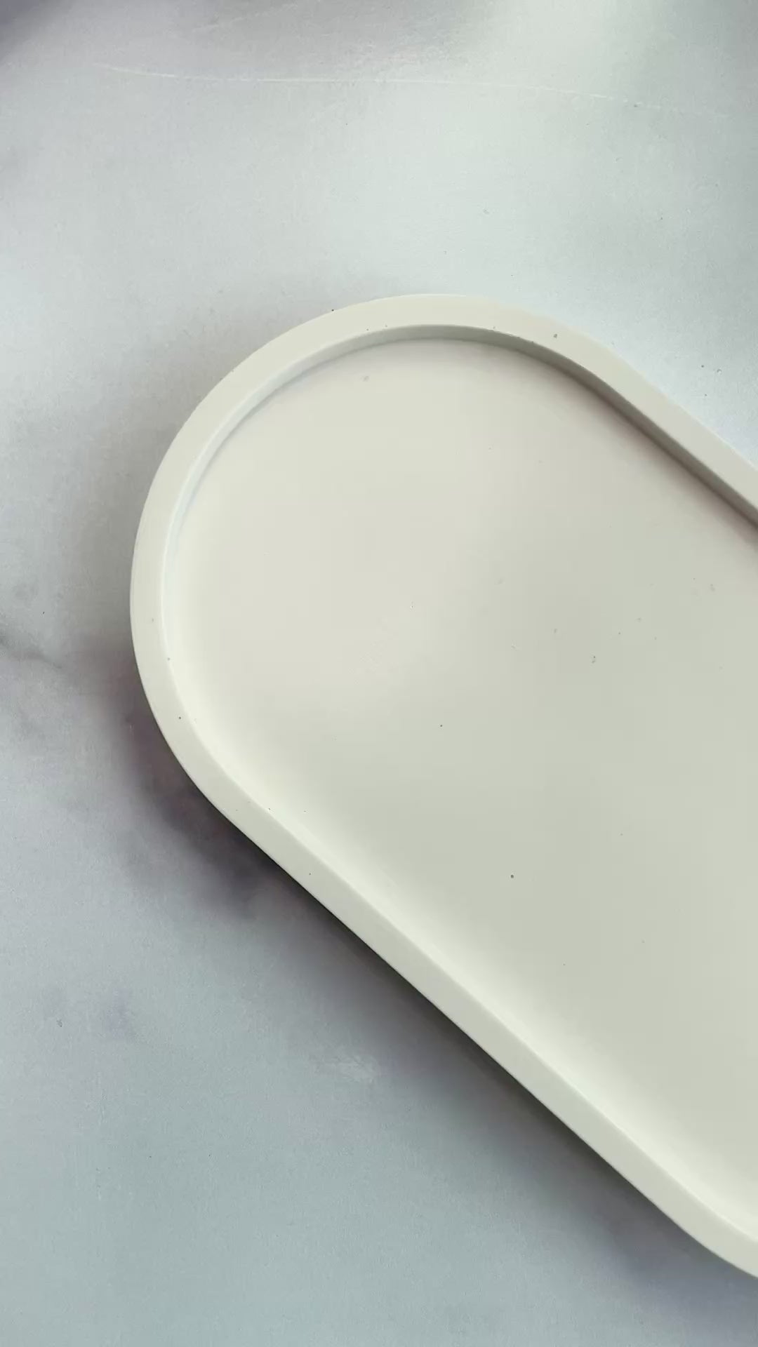 Natural White Oval Trinket Tray - Catchall Dish