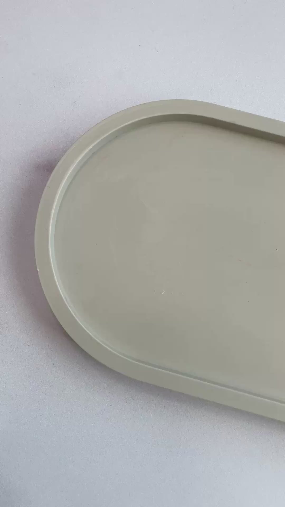Sage Green Oval Trinket Tray - Catchall Dish