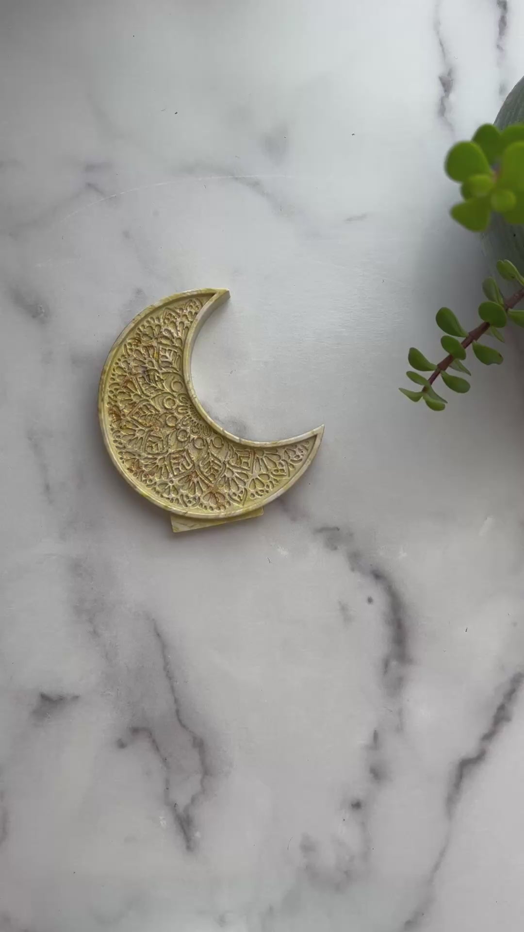 Yellow Crescent Moon Tabletop Décor – Seasonal Collection